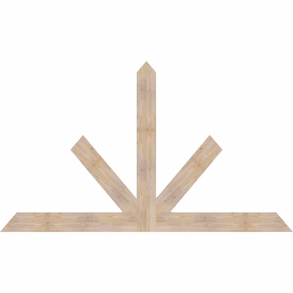 Ekena Millwork Saratoga Smooth Timber Gable Bracket, Douglas Fir, 84"W x 49"H x 1 1/2"D x 5 1/2"F, 14/12 Pitch GBW084X49X0206SAR00SDF - main